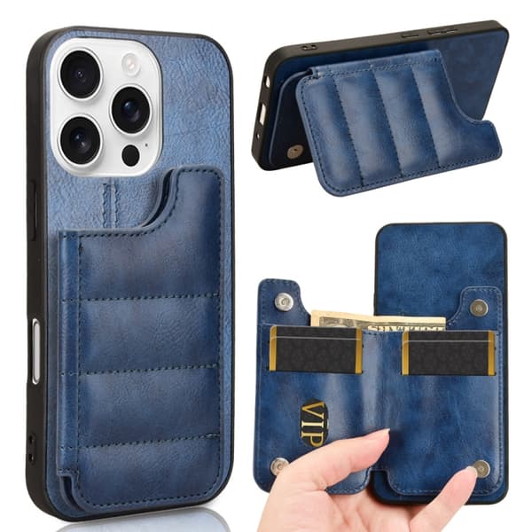iPhone 16 Pro Cow Pattern Skal - Unik och Stilig Mobilfodral för iPhone 16 Pro Blå