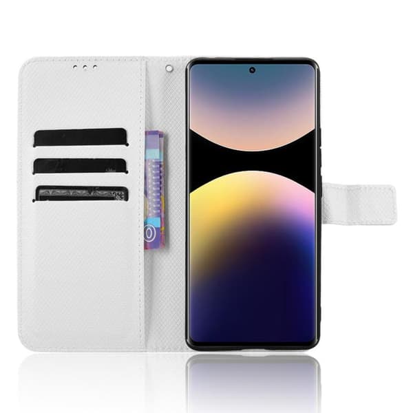 Redmi Note 14 Pro 4G - Diamanttexturerat Läderfodral Vit
