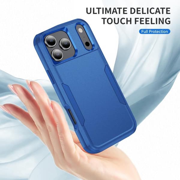 iPhone 18 Pro / iPhone 17 Pro Skal - Stötabsorberande TPU + PC Kunglig blå
