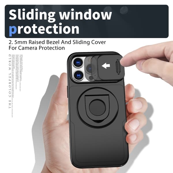 iPhone 16 Pro Max Camshield MagSafe Ring Holder Armor Skal Svart