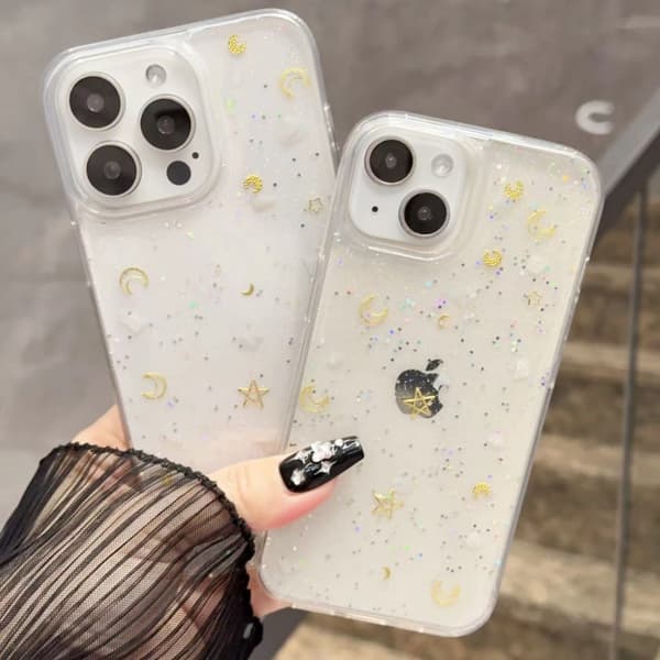iPhone 16 Pro Moon Star Skal med Glitter Epoxy TPU