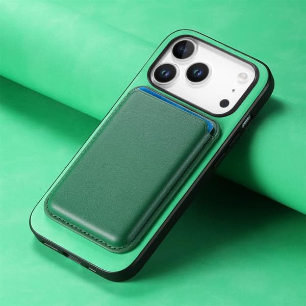 iPhone 17 Pro Retro Magsafe Kortväska PU Bakskal Grön