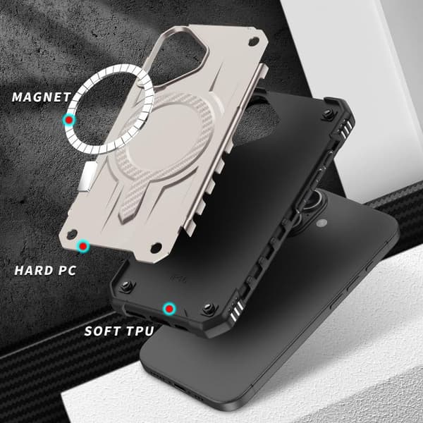 iPhone 17 Skal med MagSafe TPU Hybrid PC Guld