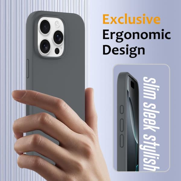 iPhone 16 Pro Skal med Kamerakontrollknapp - Silikon MagSafe Grå