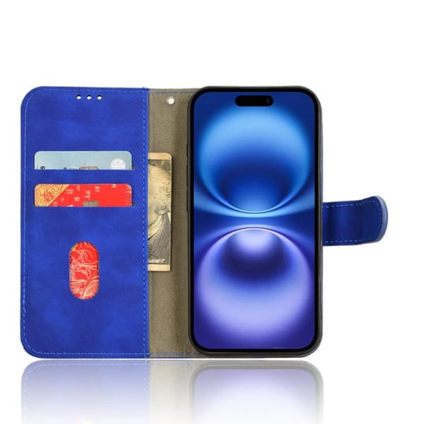 iPhone 17 Skal läderfodral med magnetisk flip Blå