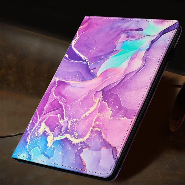 Samsung Galaxy Tab A9+ / A11+ Marble Litchi Läderfodral Lila
