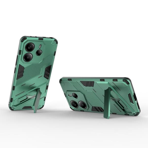 Redmi Note 14 4G - Punk Armor 2 i 1 PC + TPU Mobilskal med Ställ, Grön