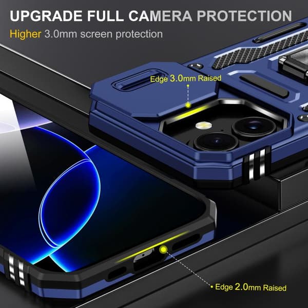 iPhone 17 Skal med Armor PC + TPU Kameraskydd Marinblå