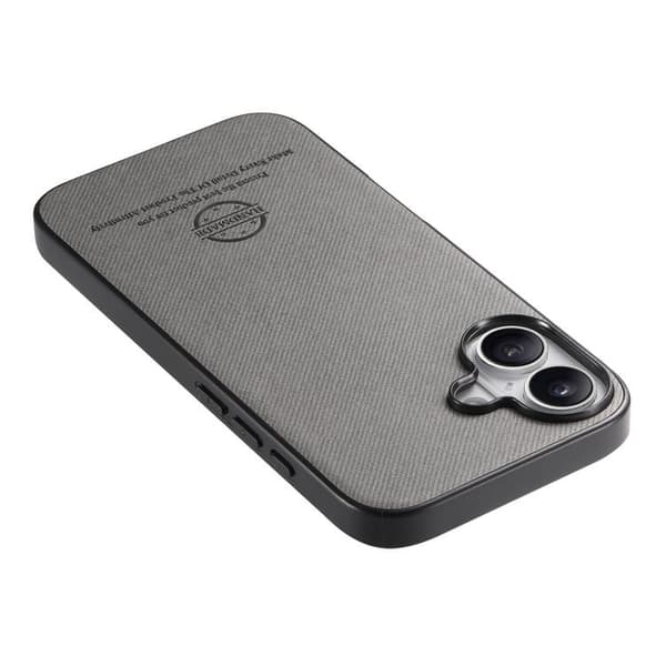 iPhone 17 Skal - Twilltyg och Läder Grå