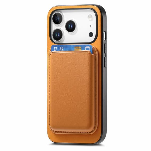 iPhone 18 Pro Max / iPhone 17 Pro Max Retro Magsafe Kortväska PU Bakskal Gul