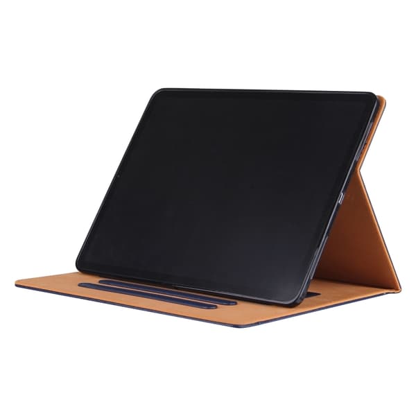 iPad Pro 13 2024 Skal med Solid Färg och Metallspänne i Läder Kunglig blå