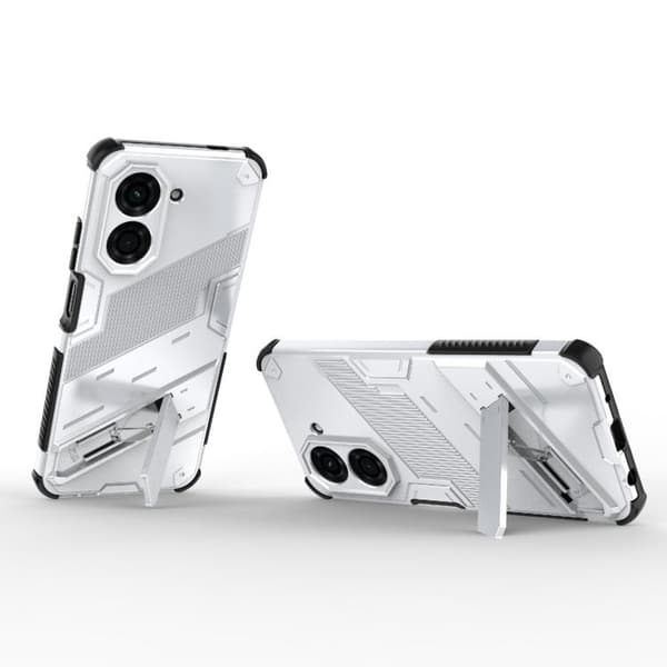 Redmi A5 4G / Poco C71 Punk Armor 2-i-1 PC + TPU Mobilskal med Ställ Vit
