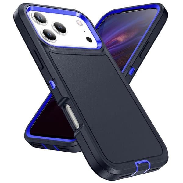iPhone 18 Pro / iPhone 17 Pro Livsvattentålig Robust Skal Mörkblå + Kungsblå