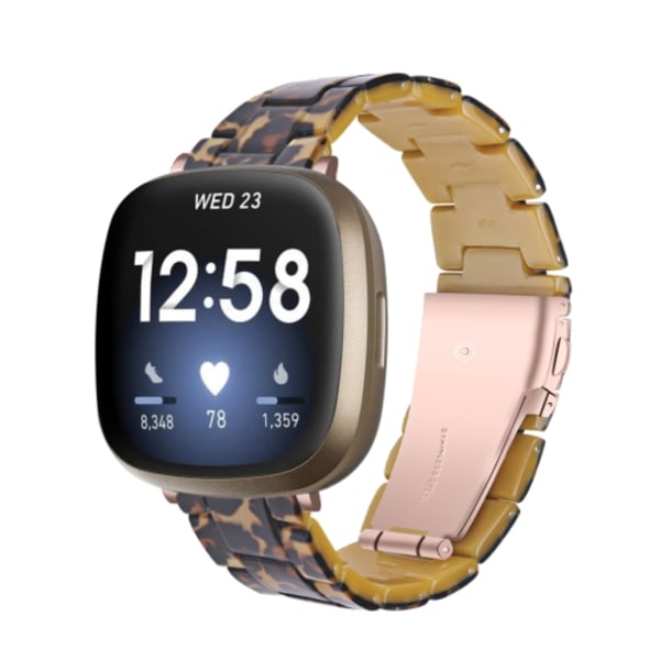 För Fitbit Versa 3 / Sense Universal Resin Watch Band Leopard Print