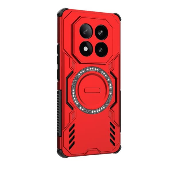 Redmi Note 14 Pro+ 5G - Butterfly Armor MagSafe Magnetisk Ring Stötsäker Mobilskal Röd