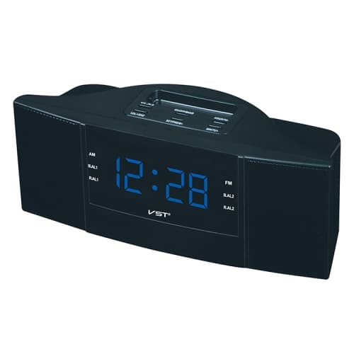 Klockstyrd radio LED-klocka AM/FM digital present (blå)