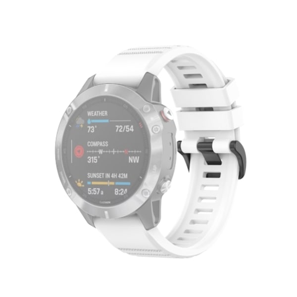 För Garmin Fenix ​​6 22mm Quick Release Official Texture Armbandsarmband med plastknapp White