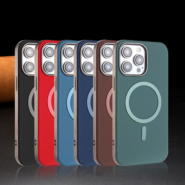 iPhone 16 Pro Solid Color Pläterad MagSafe Full Coverage Skal Grön