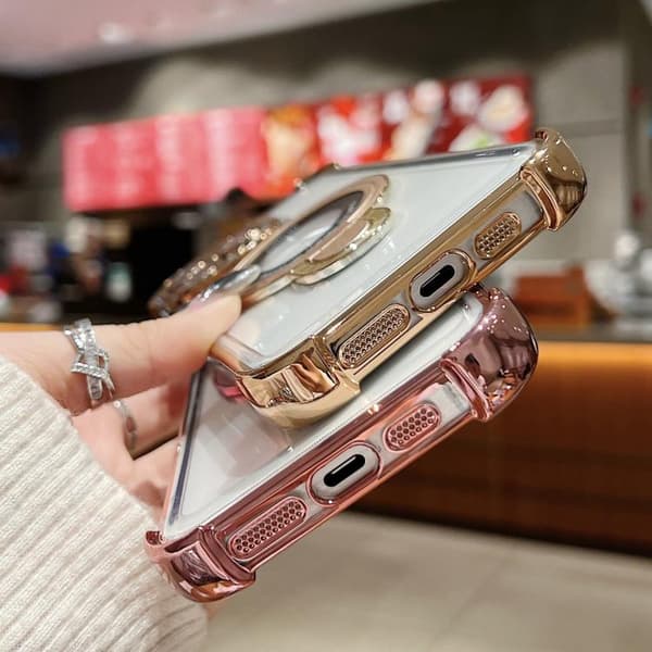 iPhone 16 Pro Skal med MagSafe och Stötskydd - Space Shield Design Ökenguld