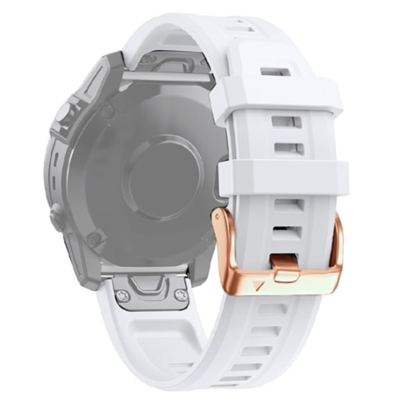 För Garmin Fenix ​​6S 20mm Rose Gold Spänne Silikon Watch Band White