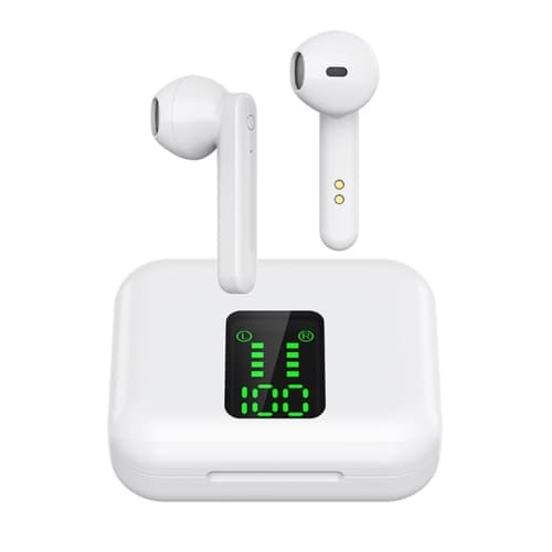 P100pro TWS Bluetooth 5.0 Touch Trådlösa Bluetooth-hörlurar med laddningsbox och LED Smart Digital Display, Siri & Samtal Vit