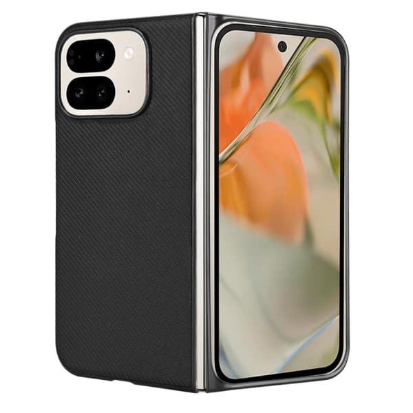 för Pixel 9 Pro Fold Skal i PU-läder och PC - Elegant och skyddande mobilskydd Svart