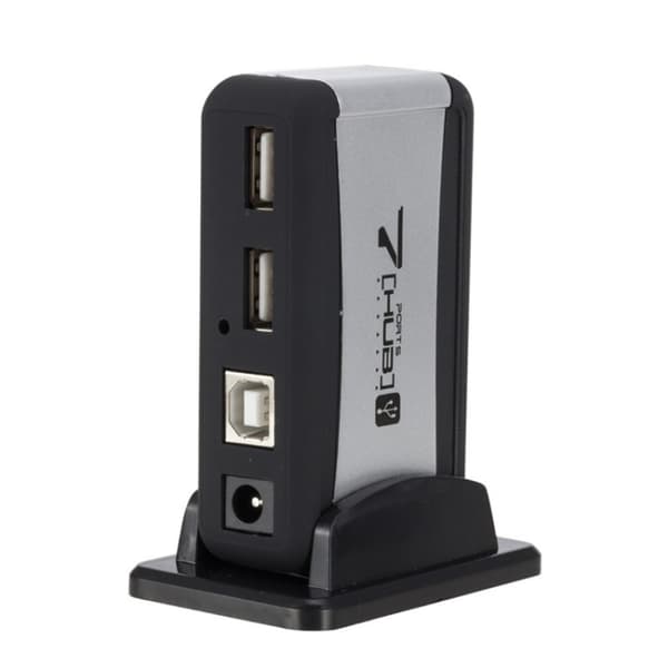 7-port USB 2.0 Hub med Bas och US Kontakt