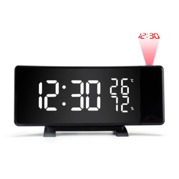 Trefärgad projektionsradioväckarklocka USB digital väckarklocka termometer & hygrometer