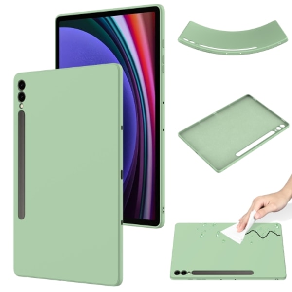Samsung Galaxy Tab S9+ Skal i Ren Färg av Flytande Silikon, Stötsäker Grön