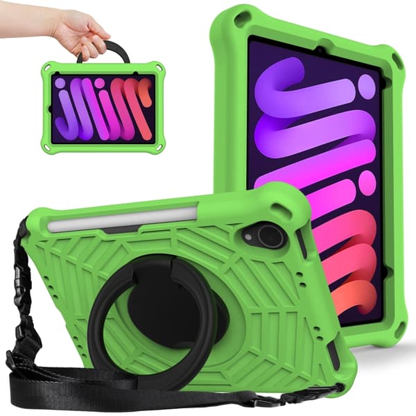 iPad mini 2024 / mini 6 Spider King Silikon Skal - Skyddande Tablet Case Grön