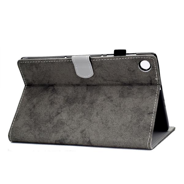 Samsung Galaxy Tab A9 / A11 Marble Style Smart Leather Case Grå