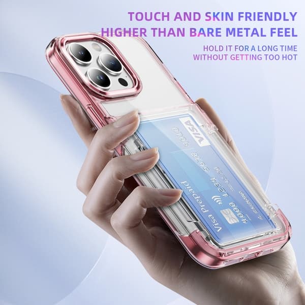 iPhone 16 Pro Max Skal - Akryl Hybrid TPU Telefonfodral Transparent rosa