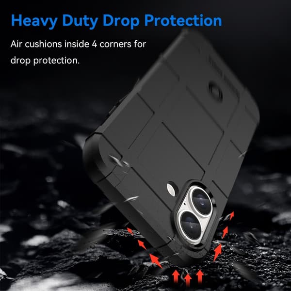 iPhone 16 Pro Full Coverage Shockproof TPU Skal - Hållbar och Skyddande Mobilskal Svart