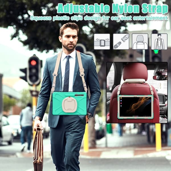 Samsung Galaxy Tab S8 Ultra Silikon + PC Tabletfodral Mintgrön
