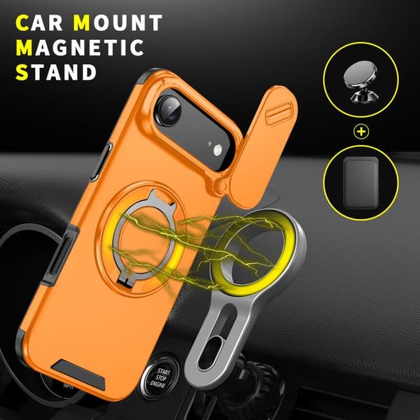 iPhone 17 Air Skal med Glidande Camshield Ringhållare Orange