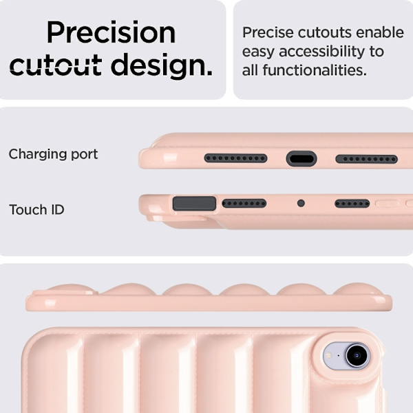 iPad mini 2024 / mini 6 Skal med Eiderdown Kudde - Stötsäker Tablet Case Rosa