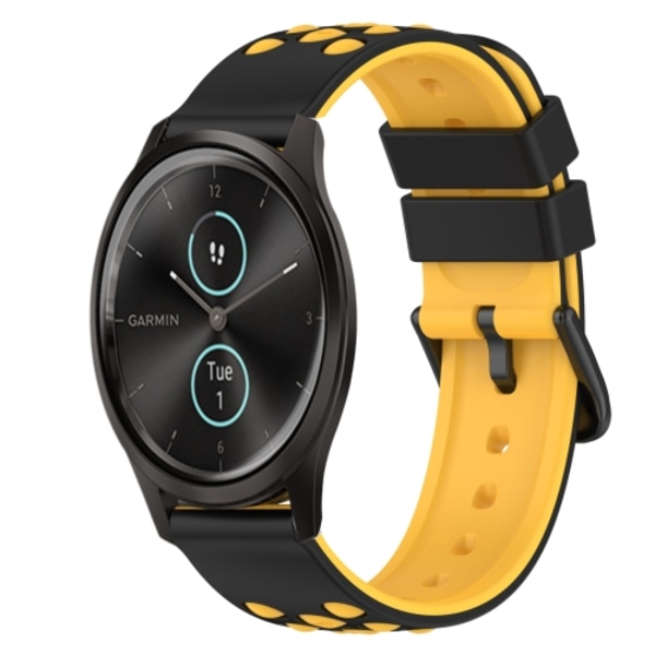 För Garmin Garminmove Style 20 mm tvåfärgad watch Black-Red