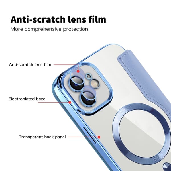 iPhone 18 Pro Max / iPhone 17 Pro Max Skal läderfodral med Magsafe RFID Antistöld Rhombus Grön