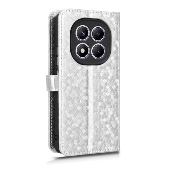 Redmi Note 14 Pro 4G - Mobilfodral i honungskaka-textur av läder Silver