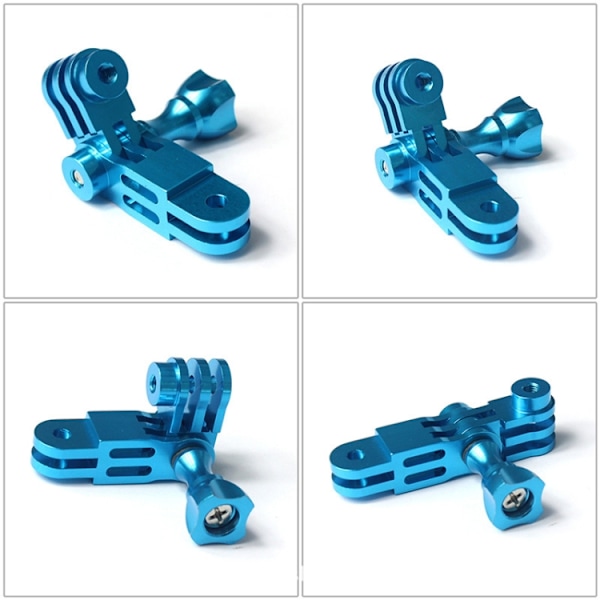Actionkamera universell aluminiumlegering trevägsjusteringsarm 360 graders adapter Blå