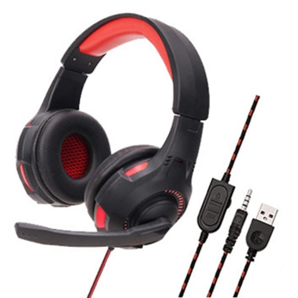 Soyto SY885MV Luminous Gaming Headset för PS4 Svart röd