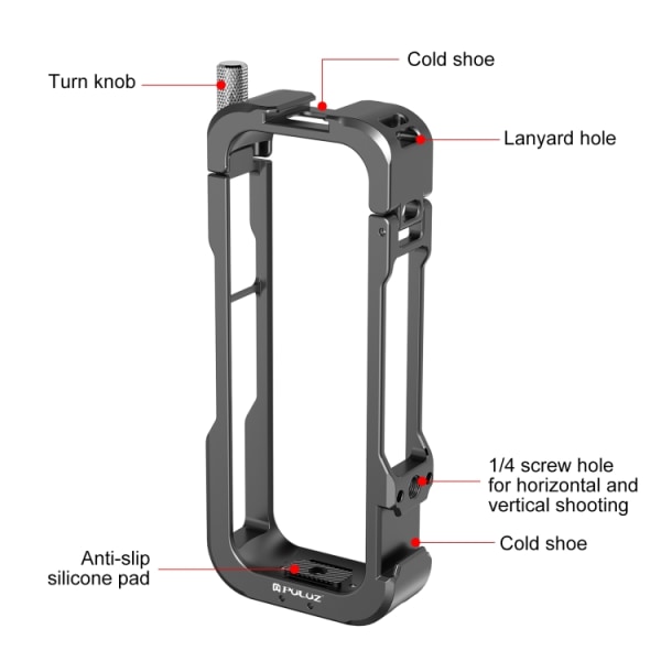 For Insta360 X4 Metal Protective Cage Rig Housing Frame med objektivskydd