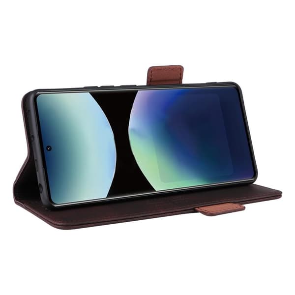 Redmi Note 14 Pro 4G - Magnetisk Låsfunktion Läderfodral Brun