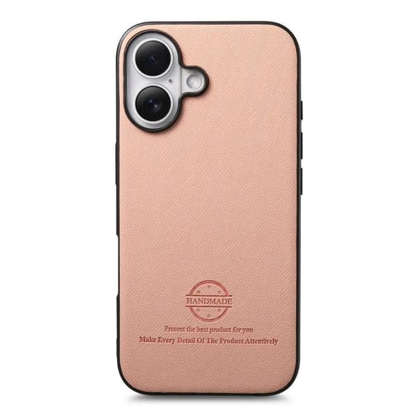iPhone 17 Skal - Twilltyg och Läder Rosa