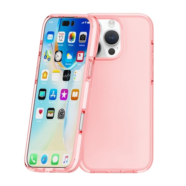 iPhone 16 Pro Skal Tvåfärgad Stötsäker Hög Transparens TPU Rosa