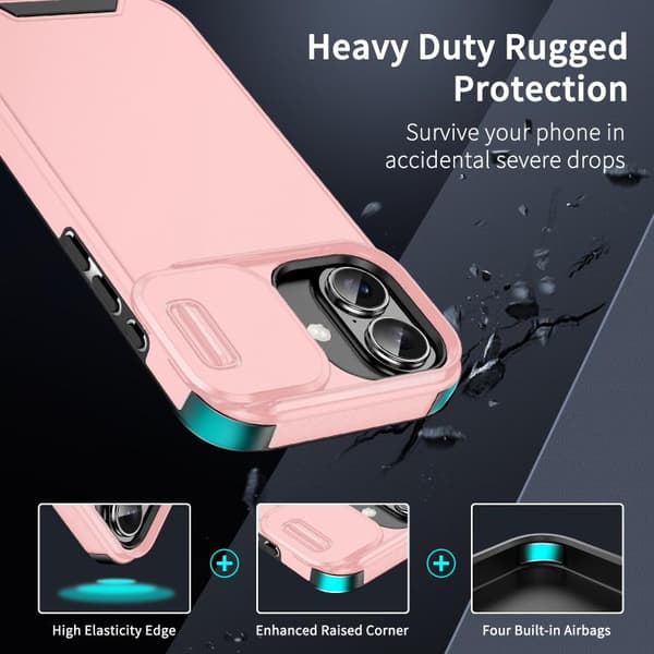 iPhone 17 Skal med Sliding Camshield TPU + PC Rosa