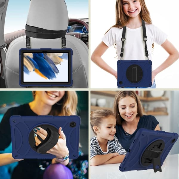Samsung Galaxy Tab A8 10.5 (2021) Rotationsskydd i silikon + PC Marinblå