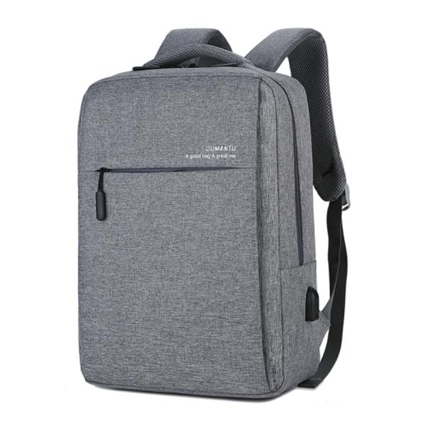 OUMANTU 9002A Business Laptopväska Herr Casual Ryggsäck med Extern USB-port Grå