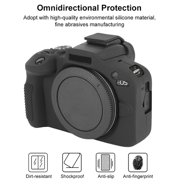 För Canon EOS R100 Glansigt Mjukt Silikon Skyddande Fodral Svart
