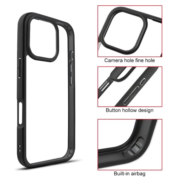 iPhone 16 Pro Skal Frostad TPU + Transparent PC